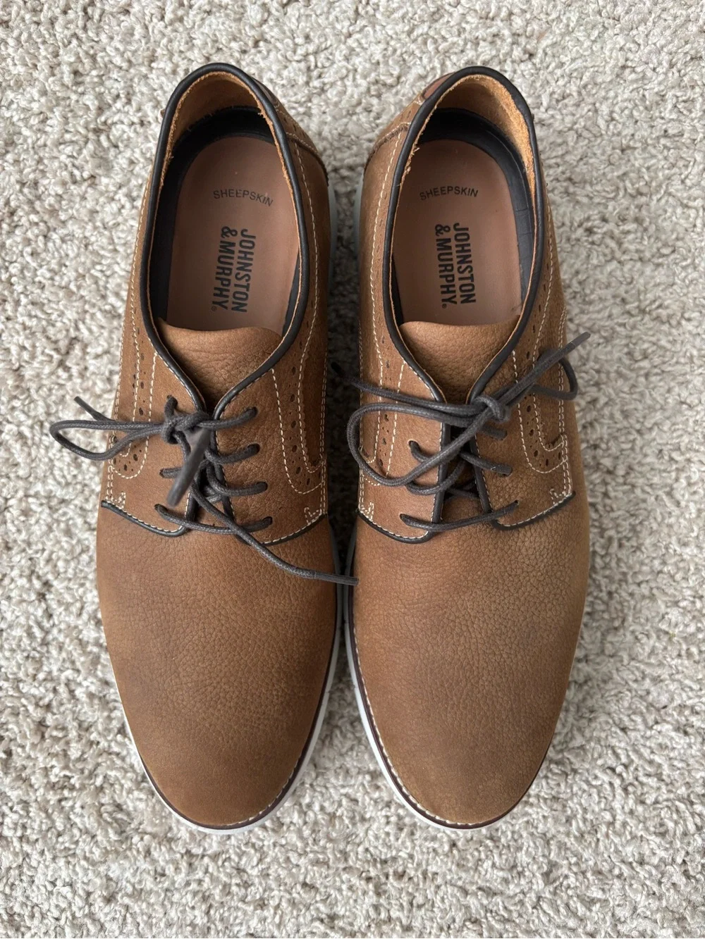 Johnston & Murphy Brown Suede Derby Shoes